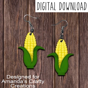 Corn Cob Earring Sublimation Design, Corn sublimation earring design, digital download, JPG, PNG