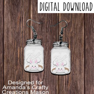 Diseño de sublimación de pendientes Mason Jar, diseño de pendientes de sublimación Mason Jar, descarga digital, JPG, PNG