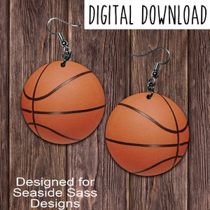 Digital Download TEN Pair basketball glitter drip Earring Digital Design Bundle PNG Files for Sublimation MDF Blank Sublimation graphic