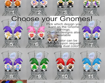 Dangling Gnome Earrings - Hanging Gnome Earrings for Gnome Lovers