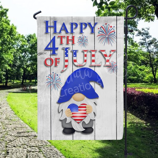 Summer Garden Flag, 4th of July Garden Flag, Garden Decor, Decor, Home Decor, Summer Decorations, Independence Day Flag, Wood, Garden Sign