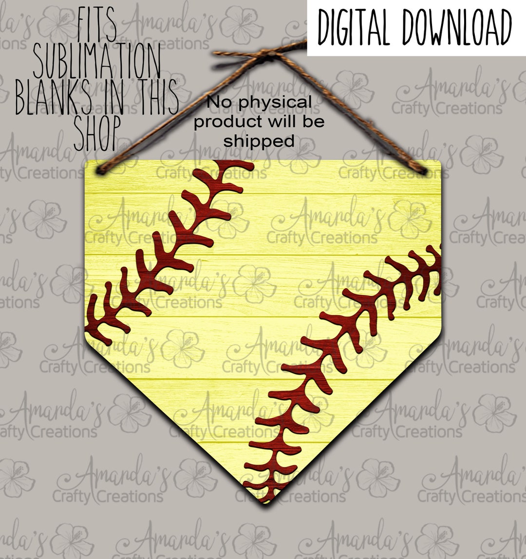 Door Hanger Design Softball Door Hanger Sublimation Digital Etsy