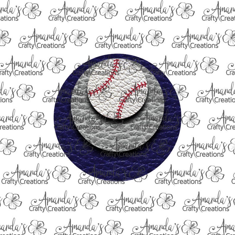 Navy Greybaseball Circle Earring Design, Baseball Earring Design