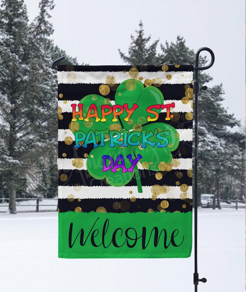 ShineSnow Gartenflagge – Glückliches Kleeblatt Motiv, 30,5 X 45,7 Cm, Doppelseitig, Polyester – Für St. Patrick's Day & Frühling