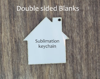 Sublimation hardboard blanks, house key chain sublimation blanks, DOUBLE-SIDED key chain shape blanks for sublimation
