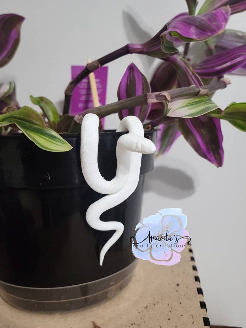 Whimsical 3D Printed Snake Pot Sitter Plant Buddy for 68 Pots Multiple Colors Available image 1