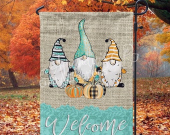 Fall Garden Flag, Garden Flag, Garden Decor, Fall Decor, Fall Home Decor, Fall Decorations, Gnome Flag, Fall Gnomes