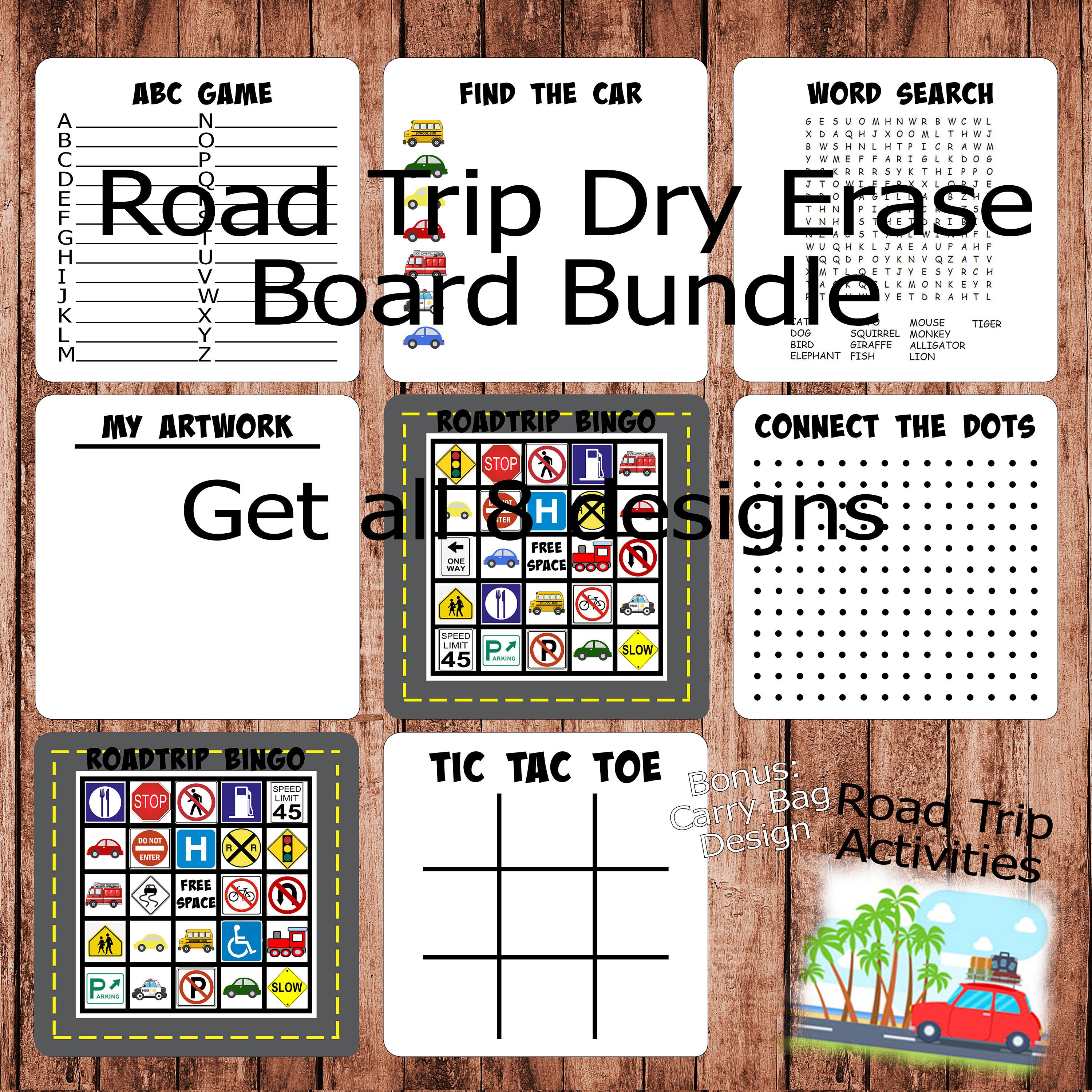 Road trip dry erase board bundle road trip game design Etsy