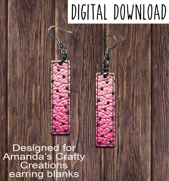 Earring Design, Bar Earring Design, Watermelon Leather Look