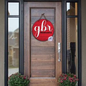 Door Hanger Design, Nebraska Huskers Door Hanger, Nebraska Cornhuskers Officially Licensed Sign