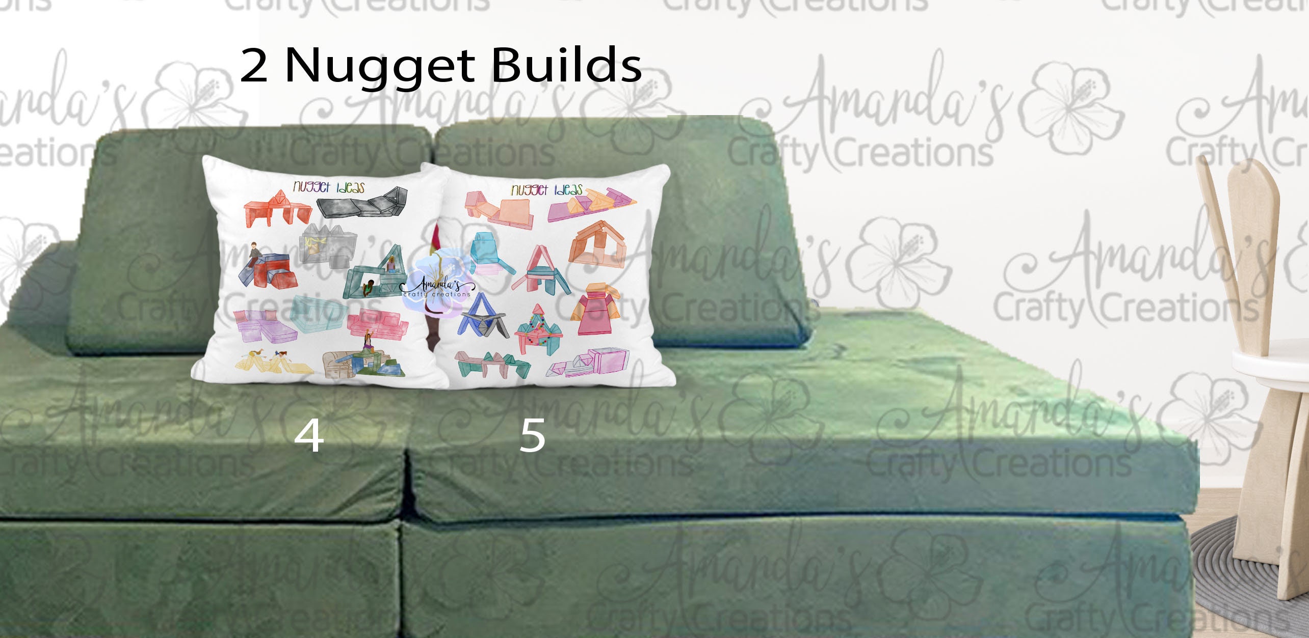 Nugget Couch Konfiguration Kissenbezug Aquarell Bild Spiel ...