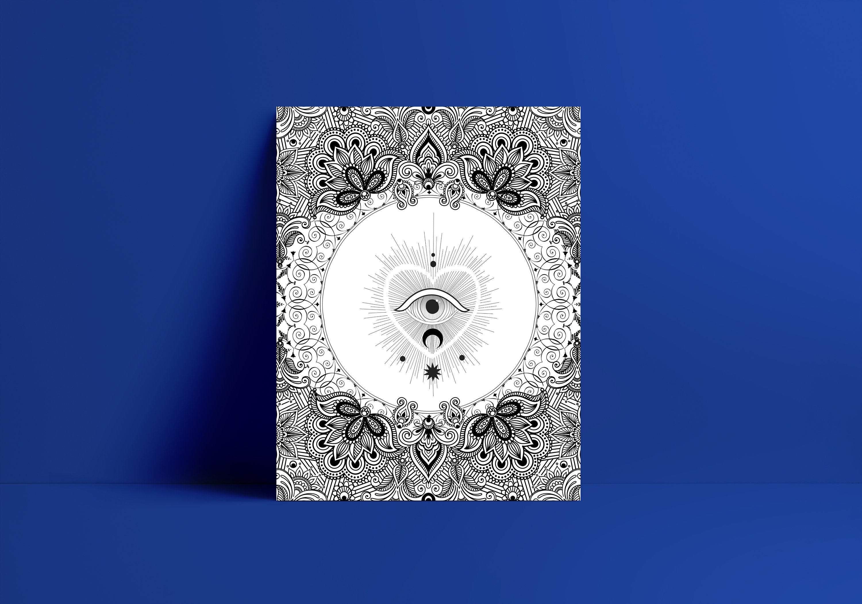 Evil Eye Mandala Adult Printable Coloring Page Digital | Etsy