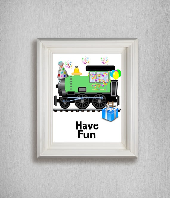 Boys Bedroom Decor Bithday Wall Art Fun Playroom Decor Trains Room Art Boy Nursery Art Kids Room Art Cute Train Art