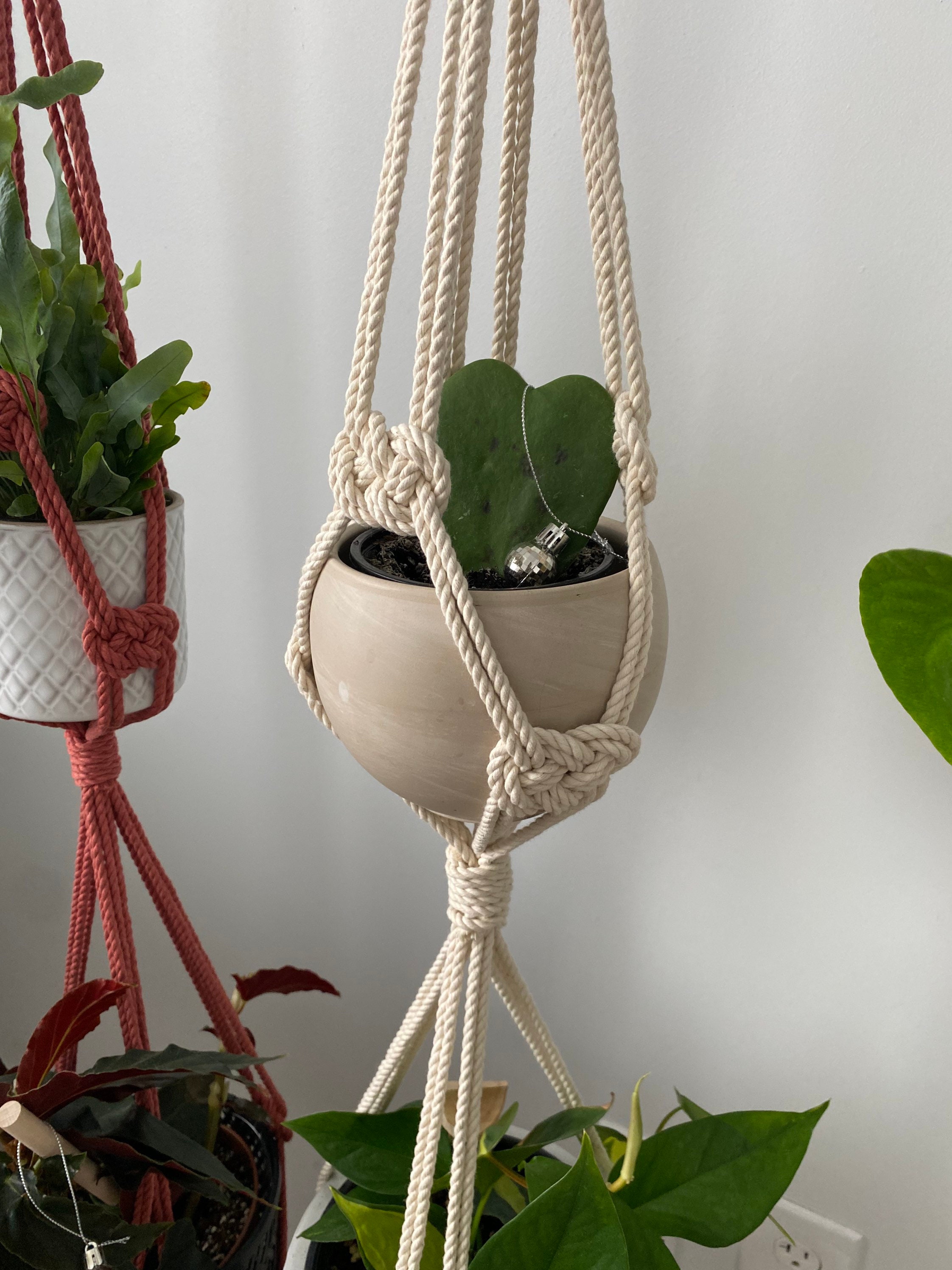 Double Josephine Knot Macrame Plant Hanger Etsy