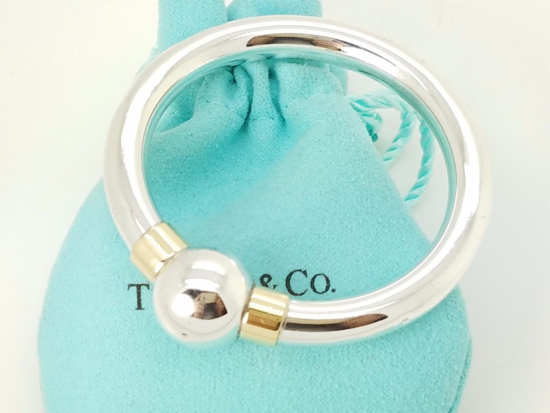 Vintage Discontinued Rare Tiffany Co. Sterling Silver & 18k Gold Baby Rattle Teether Pouch