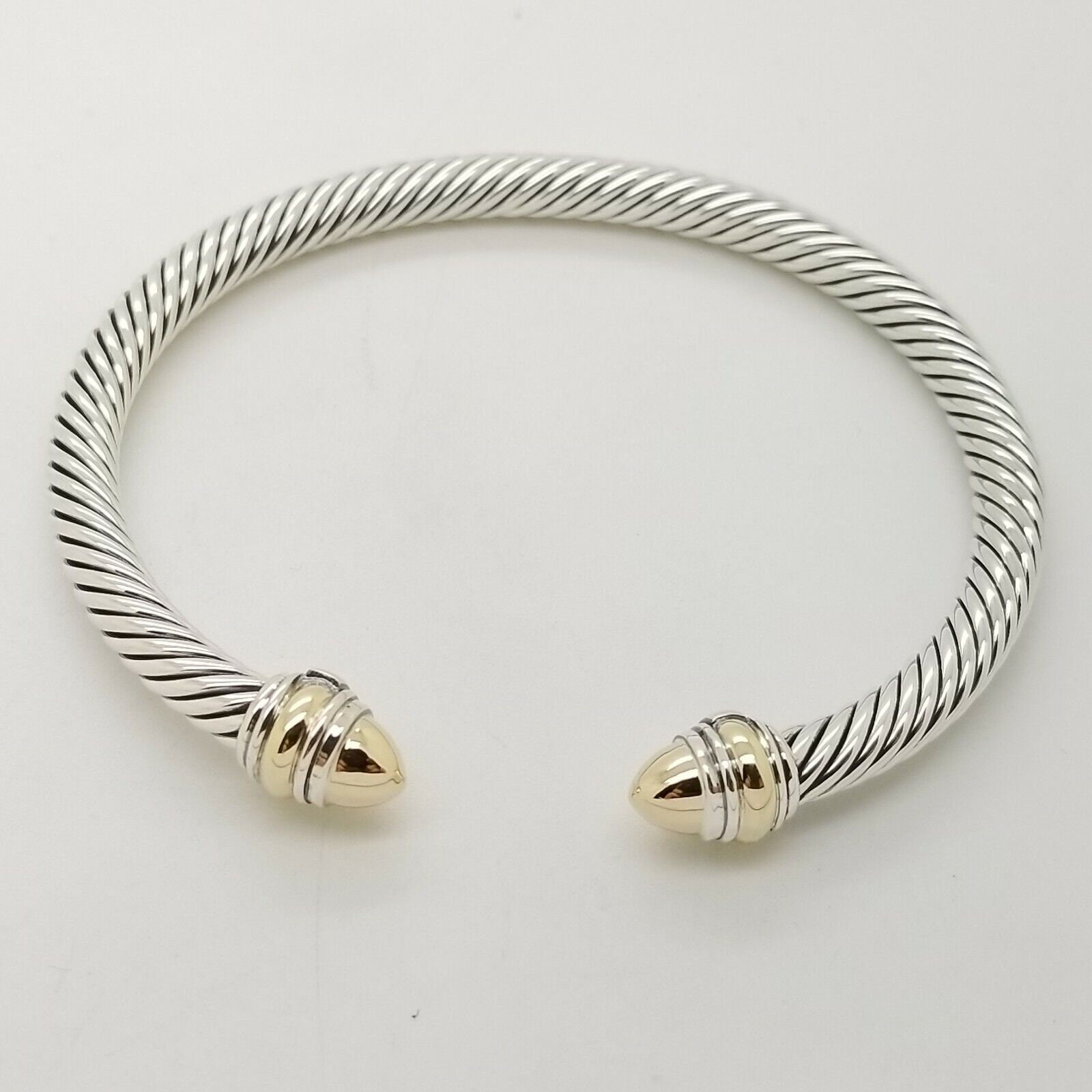 David Yurman 5mm Classic Cable Sterling Silver & 14k Gold Dome - Etsy
