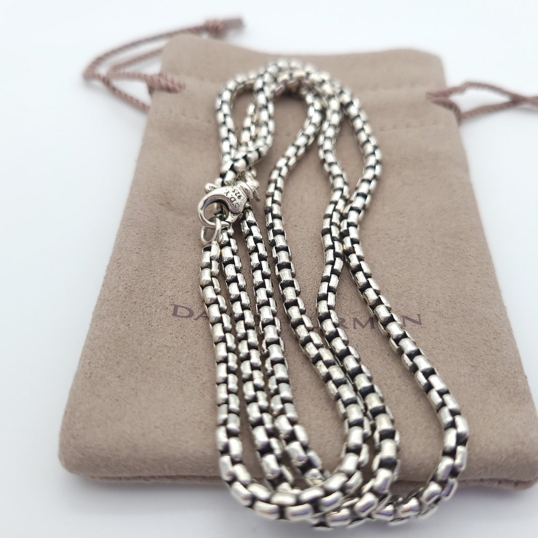 David Yurman Sterling Silver 3.6mm Unisex Medium Box Chain - Etsy