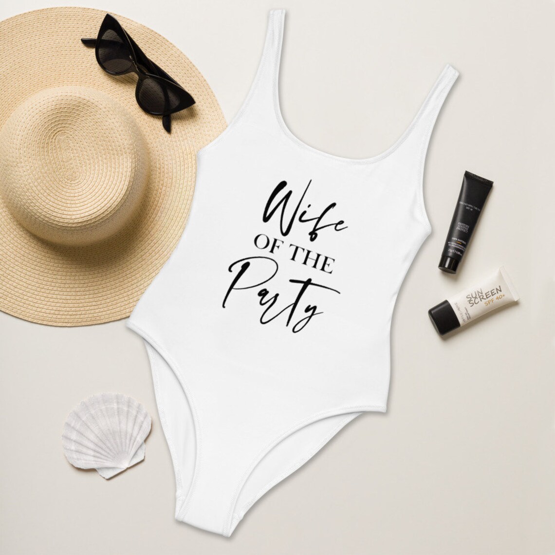 wife of the party one piece swimsuit