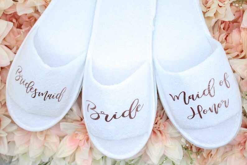 Personalized Slippers Bridal Party Slippers Wedding Party Etsy