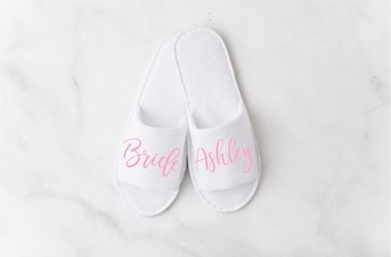 personalized bridal slippers