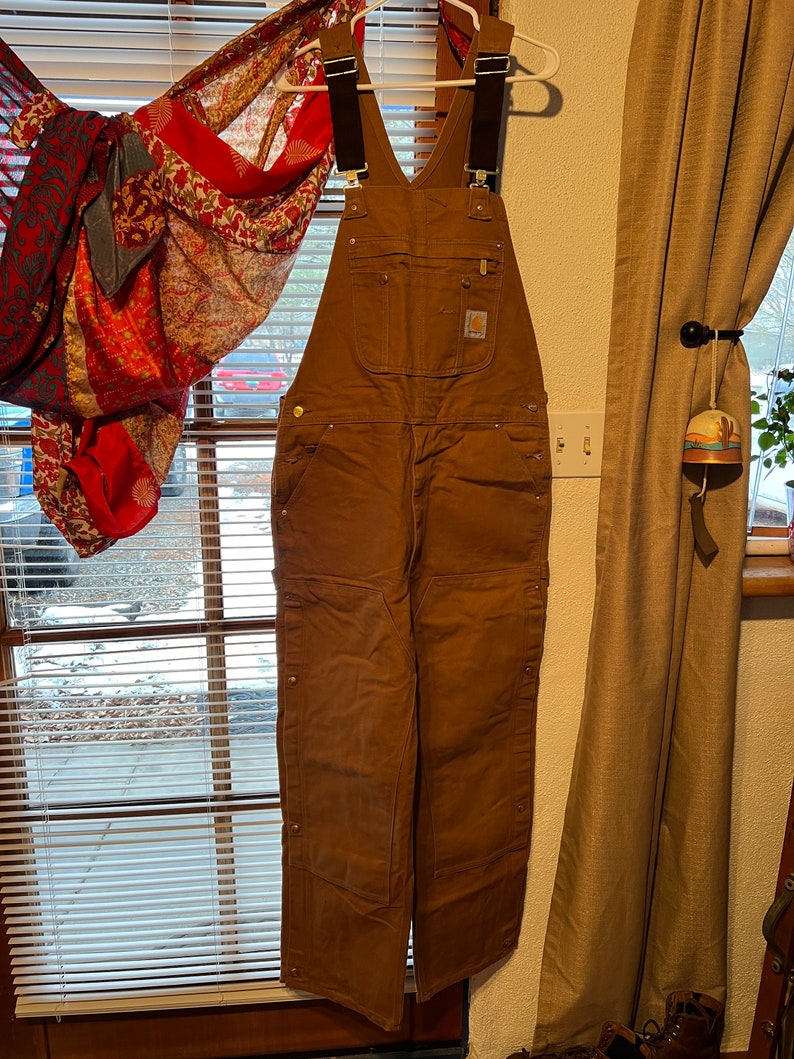 Carhartt Duck Bib Overalls, Ziptothigh, Unlined, Storm Flaps