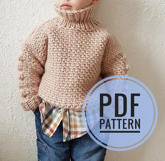 Crochet Pattern Baby Sweater Pattern Crochet Baby Clothes Unisex Kids Sweater Chunky Knit Sweater Black Friday