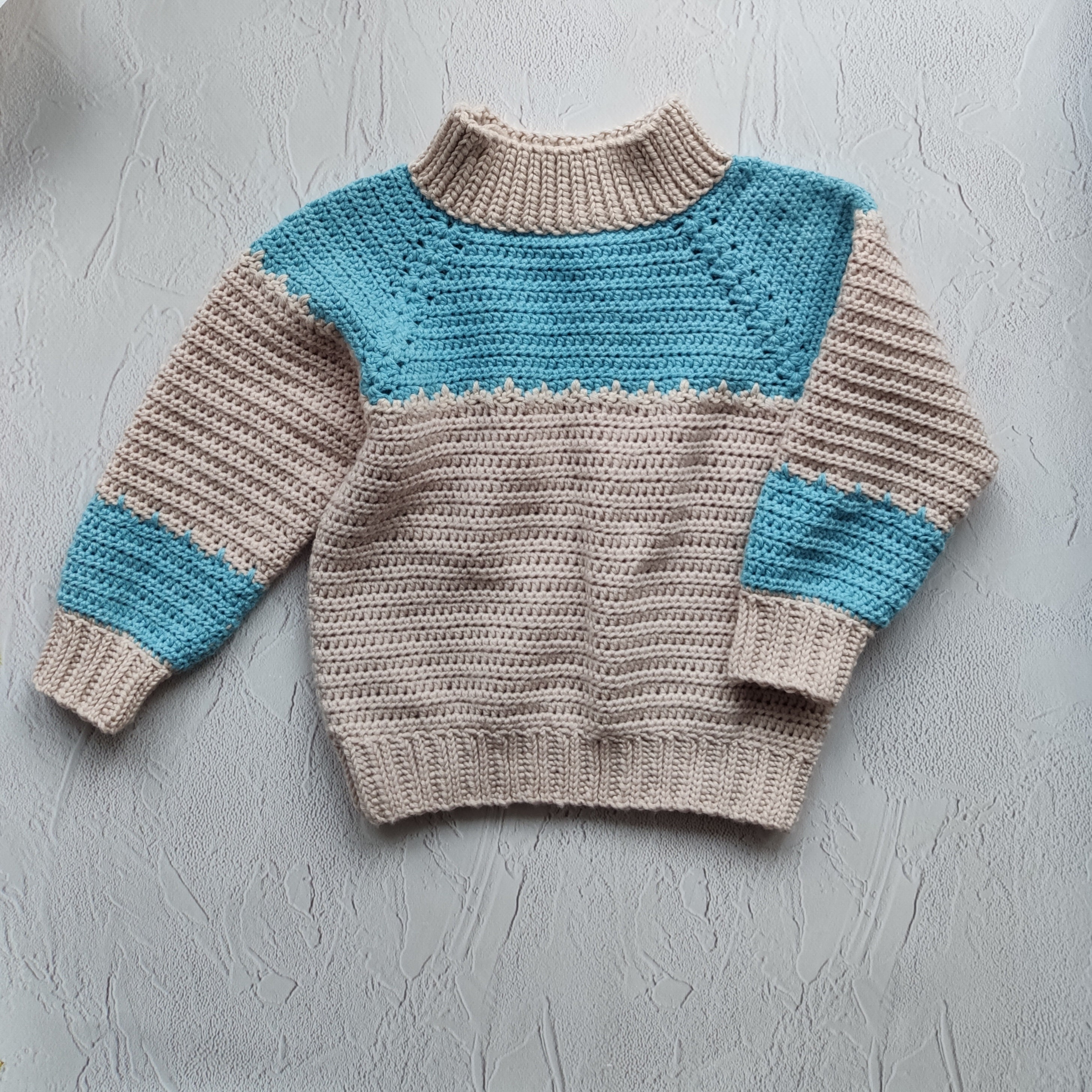 Crochet Pattern Color Block Sweater Baby Boy Sweater Wool | Etsy