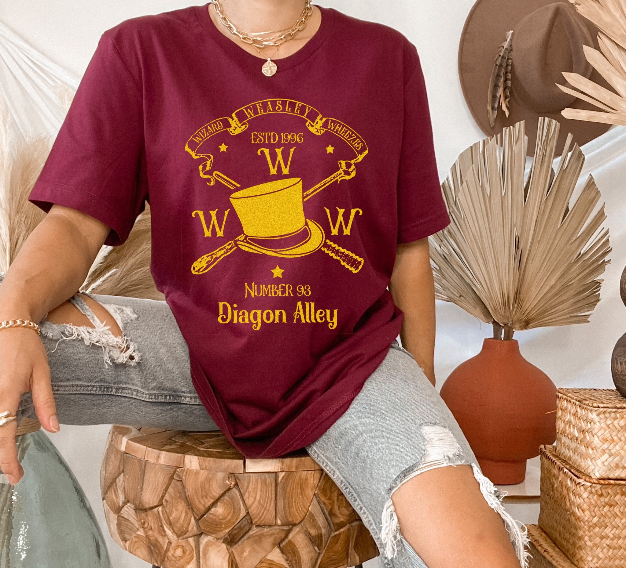 Wizard Wheezes Tshirt Potter Shirt Weasley Vintage Etsy