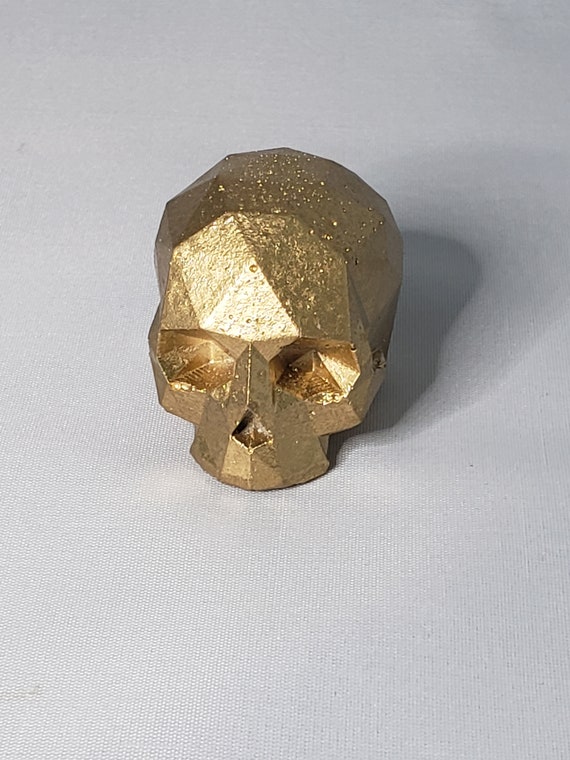 Gold Or Black Skull Momento Mori Desk Accessories Skeleton Etsy