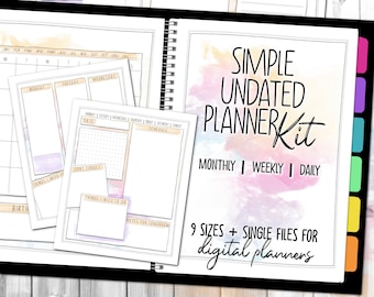 Simple printable planner, perfect for to-do lists, daily schedules, weekly chores, monthly agendas, goal planning, taking notes, and more.
