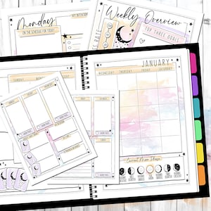Witchy Planner Kit / Monthly / Weekly / Daily / Notes / Tarot Journal / Habit Tracker / Moon Phase / Pagan Planner