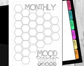 Mood Tracker | Journal | Agenda | Planner | Selfcare | Multiple Sizes | Instant Download | PDF
