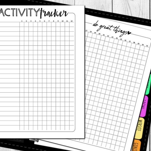 Activity Tracker Digital Download Etsy