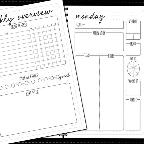 Daily Planner Printable Undated Multiple Printable Sizes - Etsy