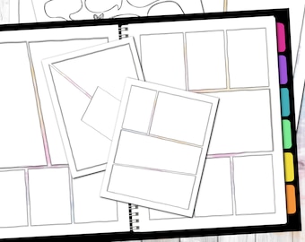 Comic Book Printable Template | Manga Panels | Notes | Drawing | Creative Writing | Coloring Pages | Journal Sheets | Blank Template | PDF