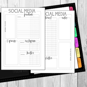 Social Media Weekly Planner Digital Download