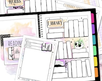 Reading Planner | Mystic Smoke Grimoire | Bookshelf Log | Book List | Library Tracker | Witch Vibe | Colorful | PDF
