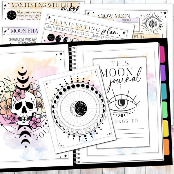 The Ultimate Moon Journal | Moon Phase Planner | Manifesting | Moon Magic | Rituals | Lunar Tracker | Mystic Smoke Grimoire | Printable