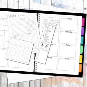 Deluxe Grid Journal Kit Planner Inserts Dot Journal Daily Agenda Weekly  Schedule Monthly Calendar Instant Download PDF 