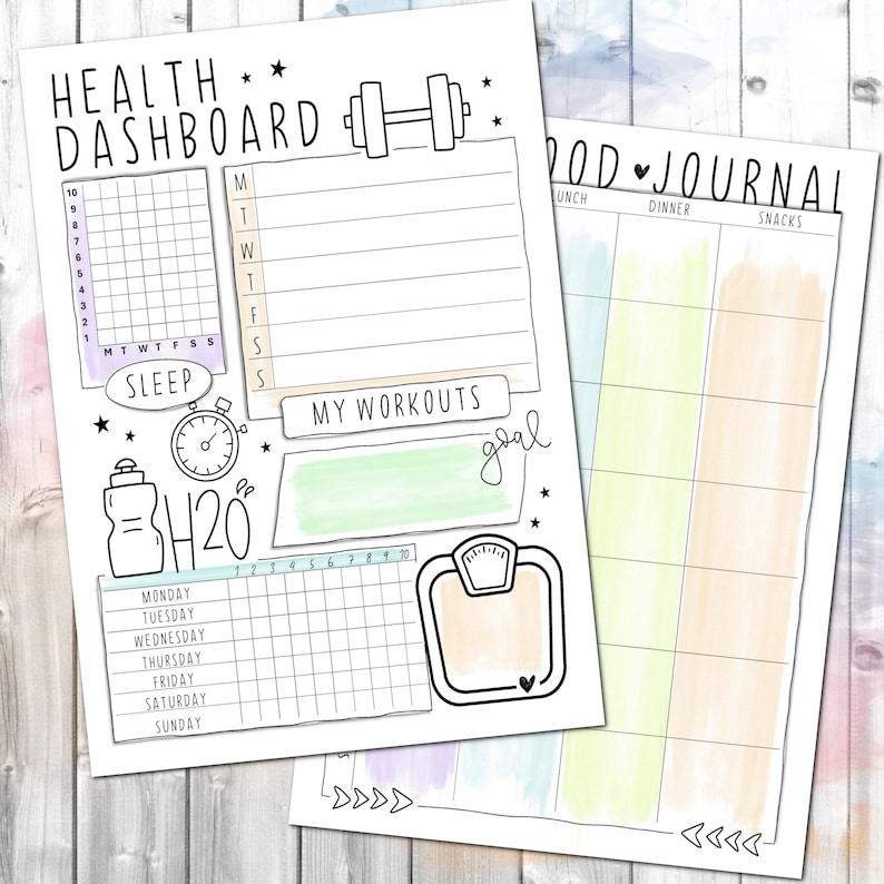 Weekly Health and Fitness Planner | Food Journal | Water Tracker | Workout Tracker | Sleep Tracker | Weight Tracker | Weekly Goals | PDF image 2