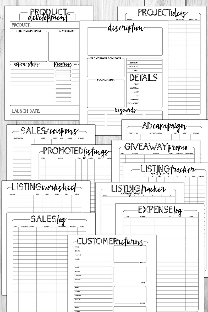COMPLETE Etsy Shop Printable Planner | Etsy
