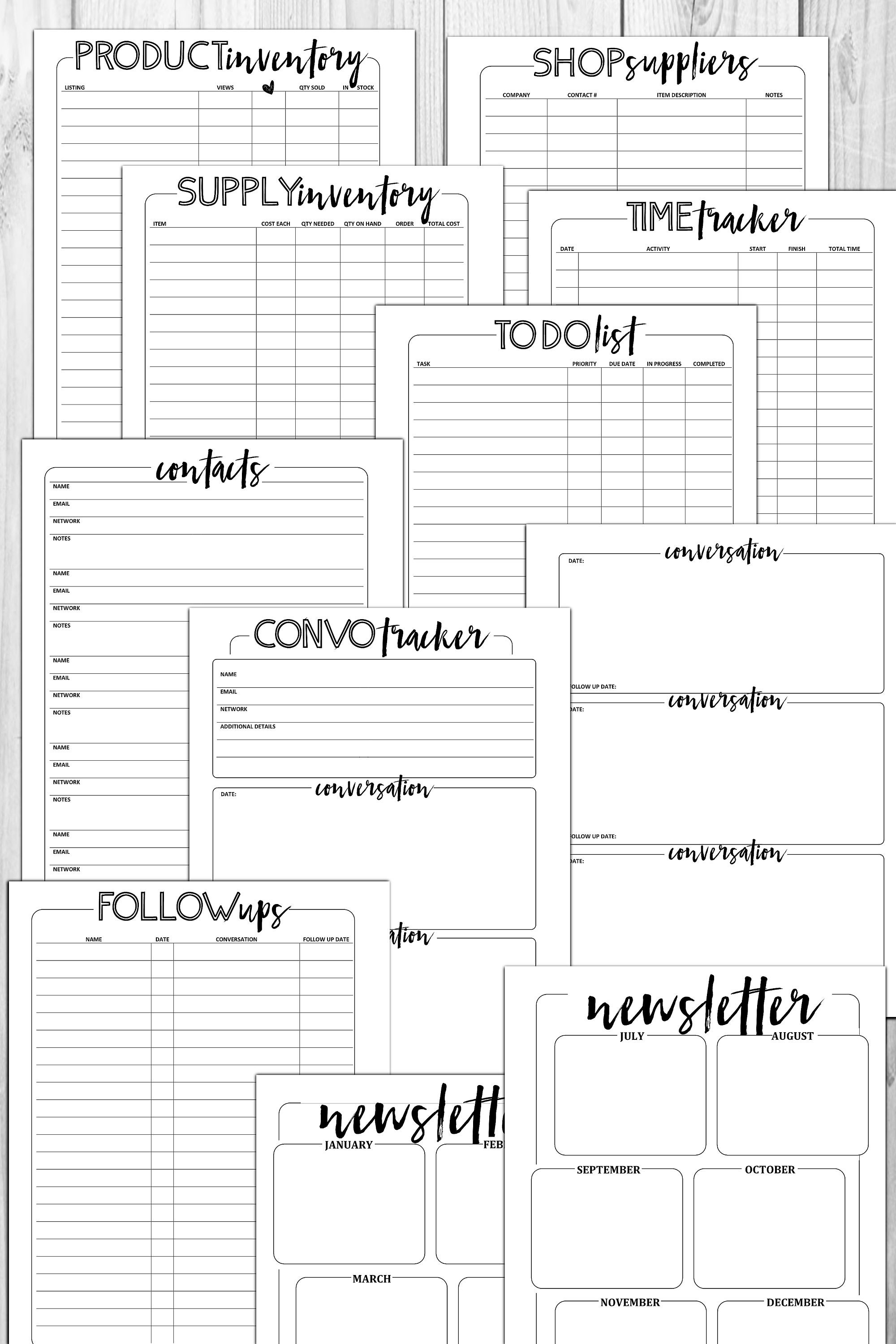 COMPLETE Etsy Shop Printable Planner Etsy