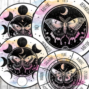 Mystischer Rauch druckbares Altar Board Kit | Pendelbrett | Altar Bord | Rad des Jahres | Mondfalter Mond | Witchy PDF | Digitaler Download