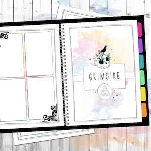 Grimoire Kit | Buch der Schatten | Zeitschrift | Planer | Zauberbuch | 40+ Abschnitt Abdeckungen | 30 leere Journaling Seiten |  | Gothic Pastell | PDF-Datei
