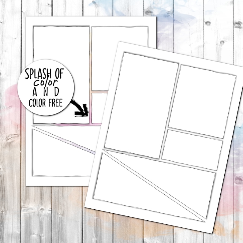 Comic Book Printable Template Manga Panels Notes Drawing Etsy