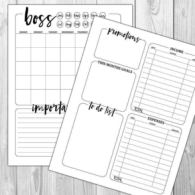 COMPLETE "Boss Biz" Printable Business Planner image 2