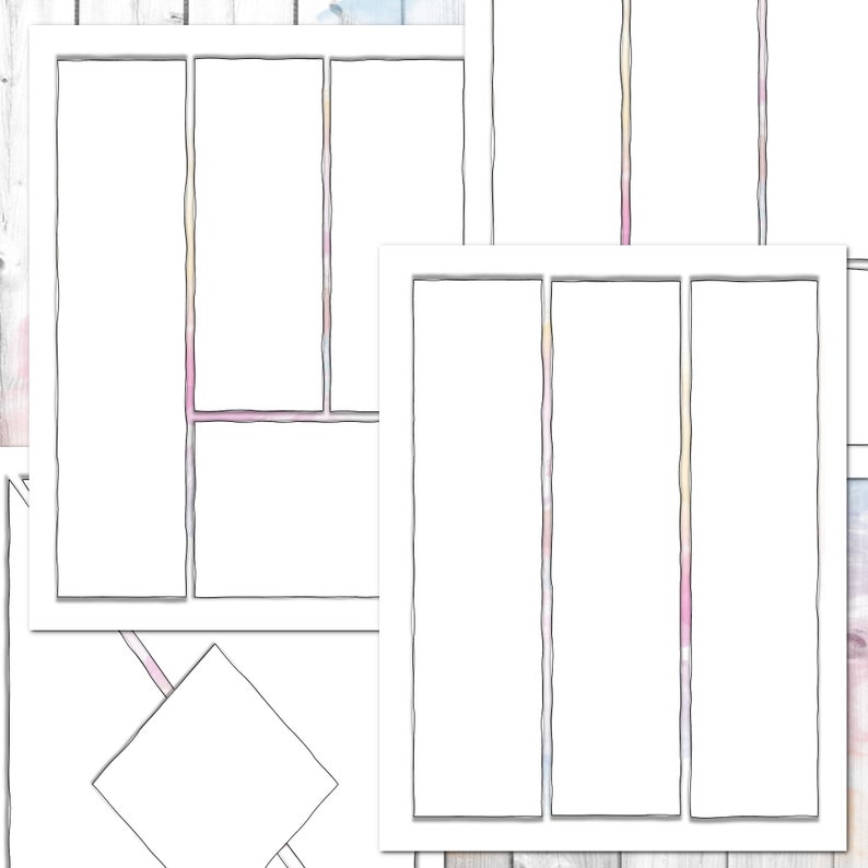 Comic Book Printable Template Manga Panels Notes Drawing Etsy