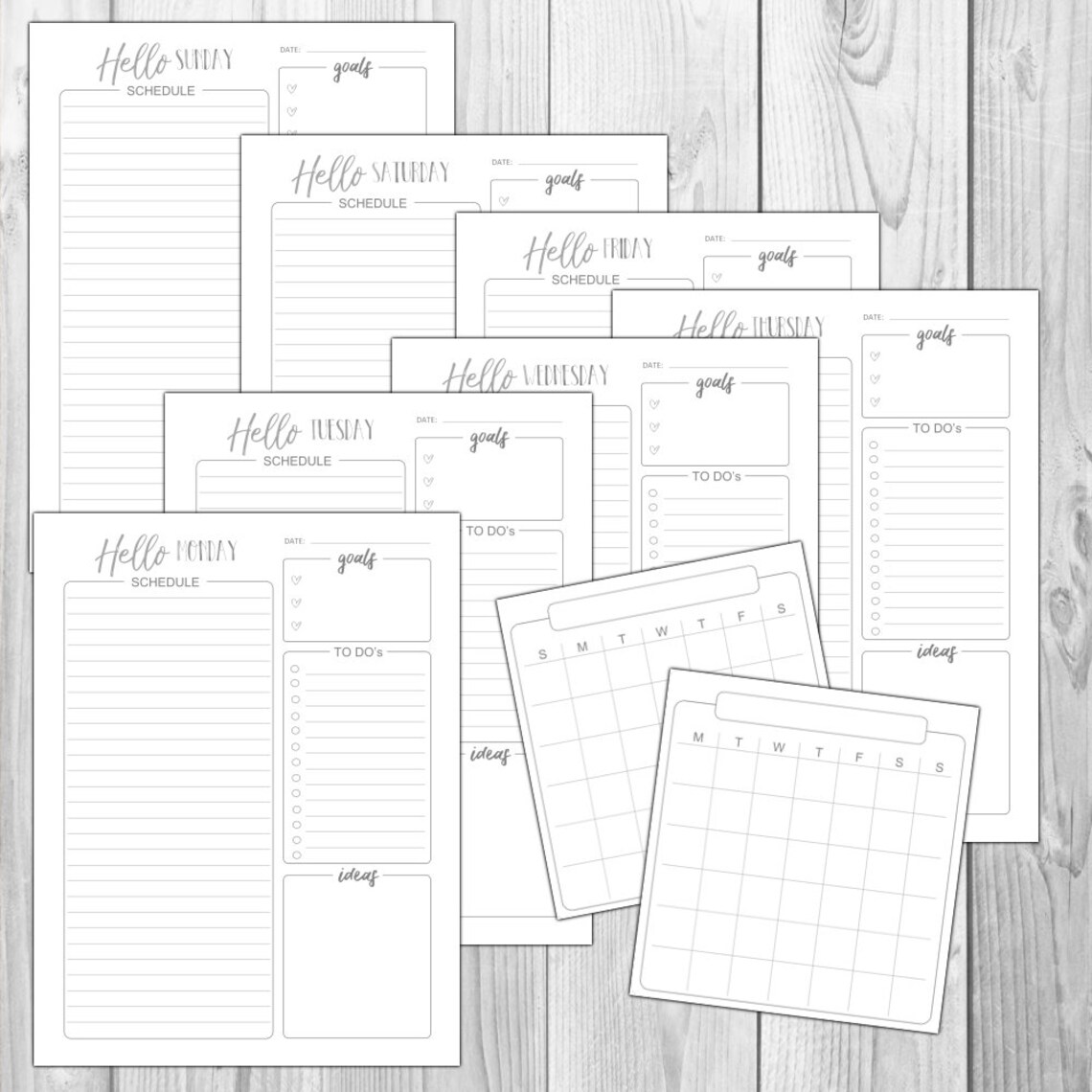 Daily Planner Printable Undated Multiple Printable Sizes - Etsy