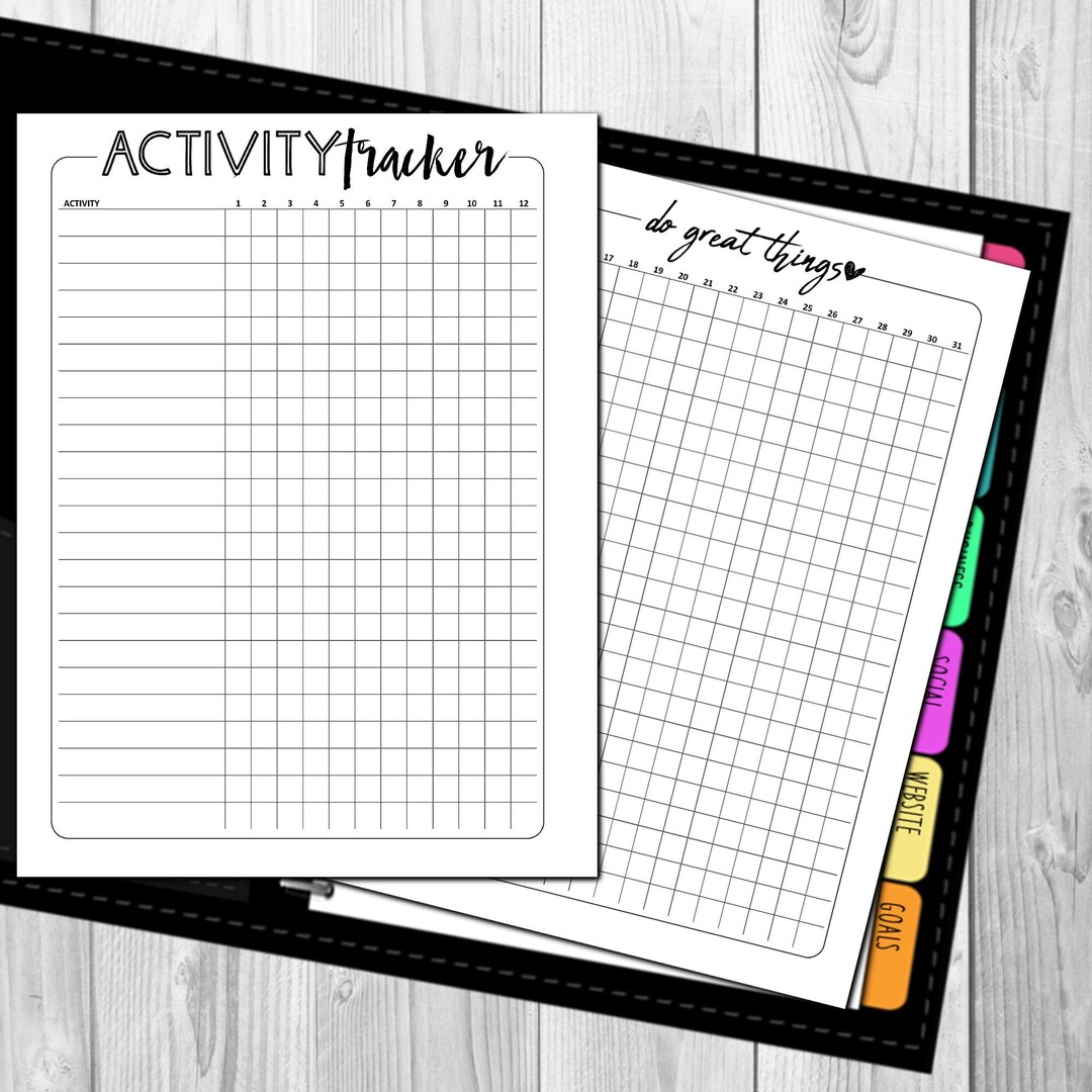 Activity Tracker Notebook Activity Tracker Digital Download - Etsy