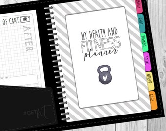 12 Month Health and Fitness Planner / weight loss tracker / Meal Planner / Printable Journal / undated / multiple sizes